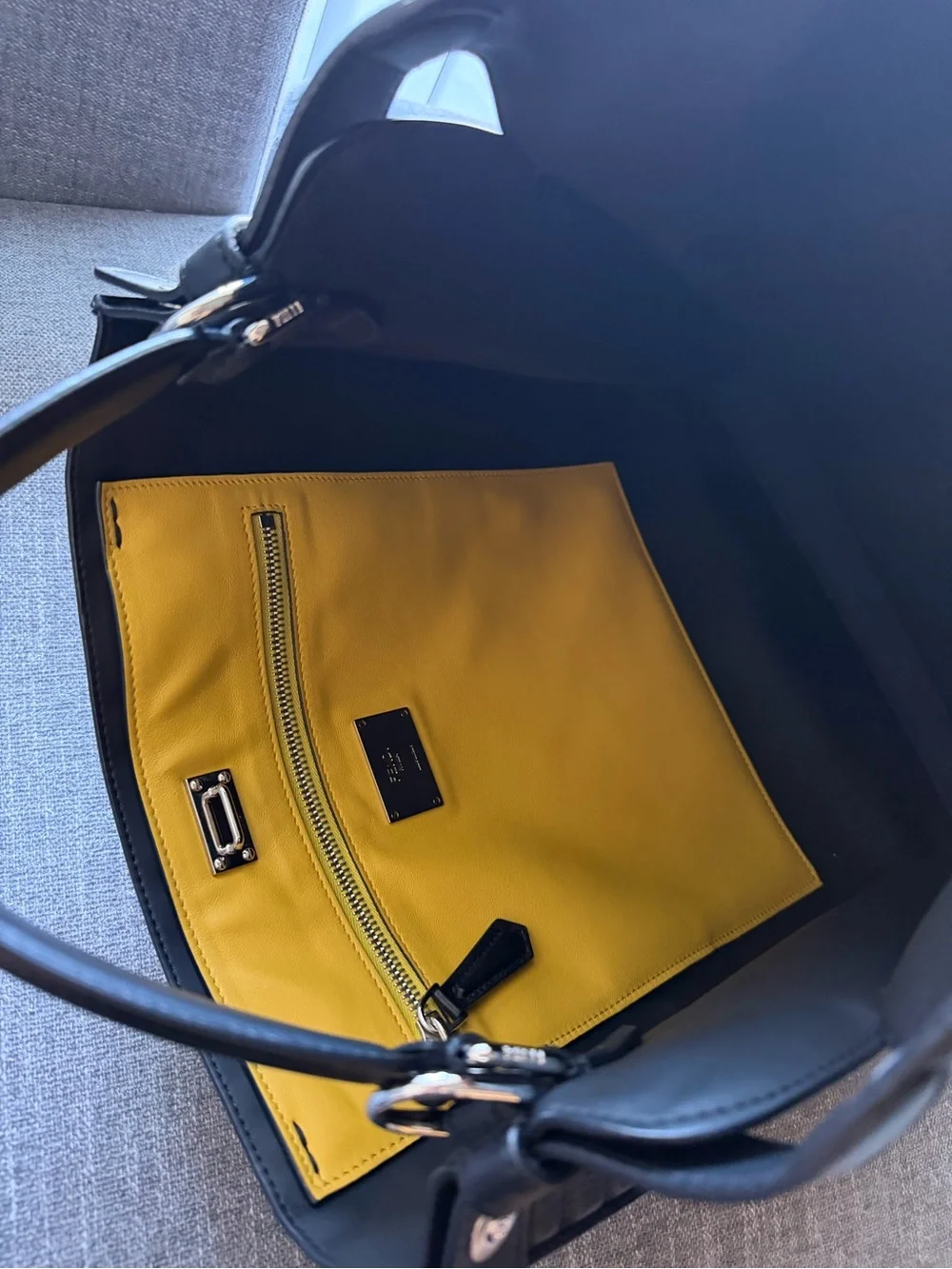 Fendi Black Leather Embossed FF Logo Crossbody Bag